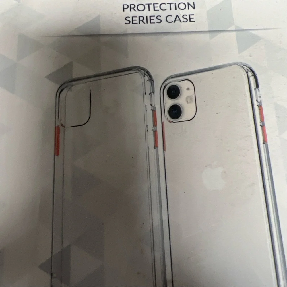 Impact strong iPhone 11 clear case coral tabs with screen protectors